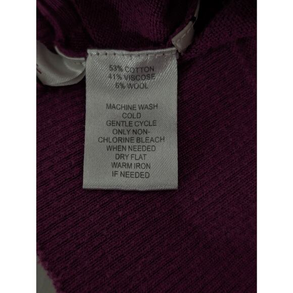 Ann Taylor LOFT Purple Button Down Long Sleeve Cardigan Sweater Medium - Picture 6 of 6